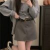 條紋襯衫兩件套