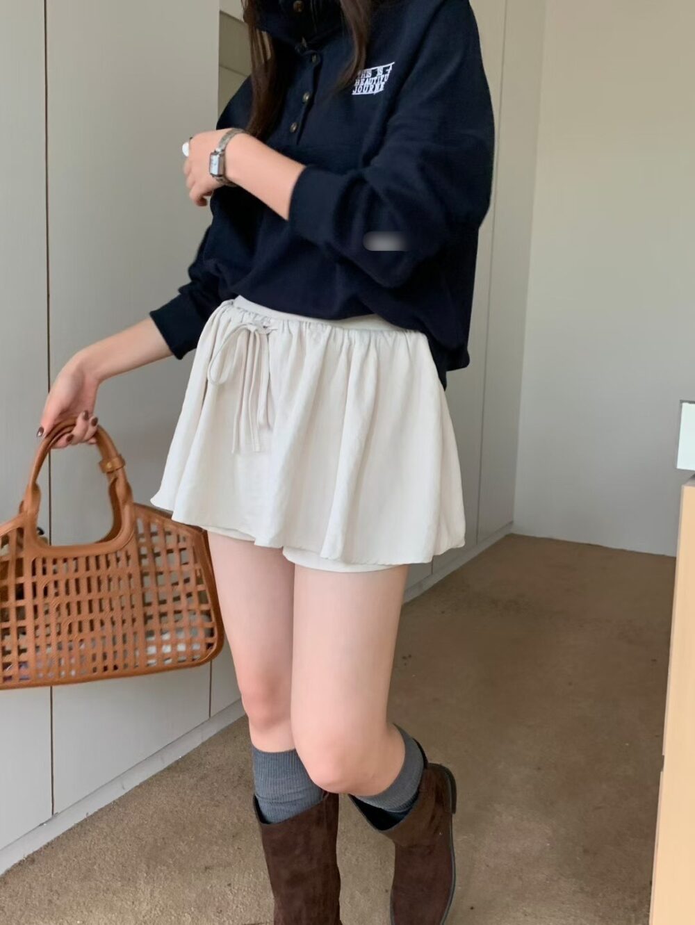 韓國麂皮裙