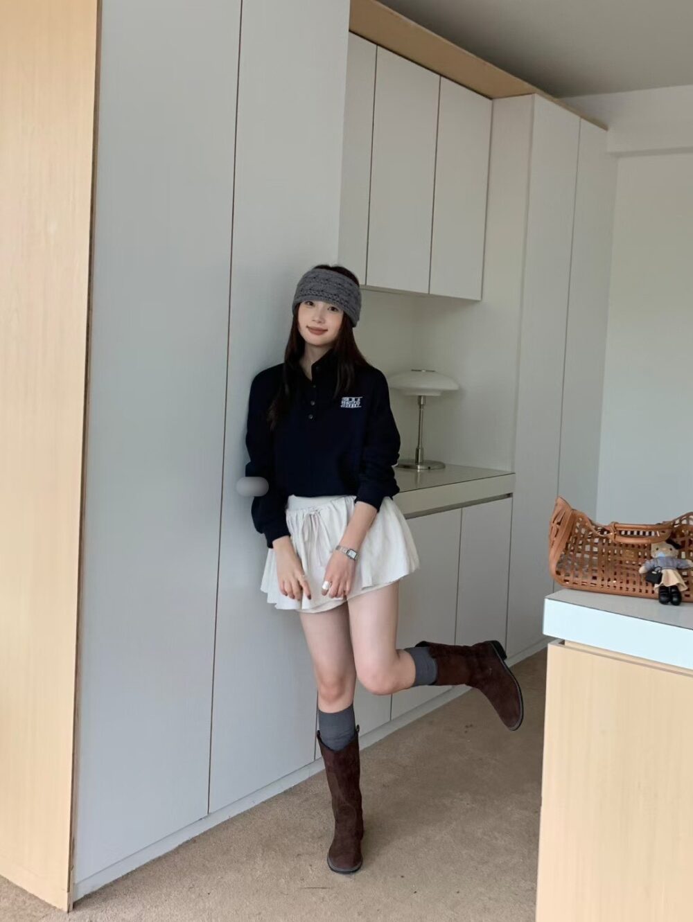 韓國麂皮裙