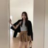 韓國麂皮裙